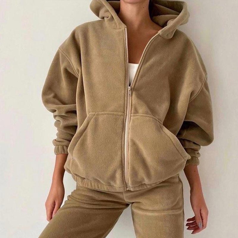 Zendy fleece suit for women | Cozy women's fleece loungewear set-Metro Lane Plaza