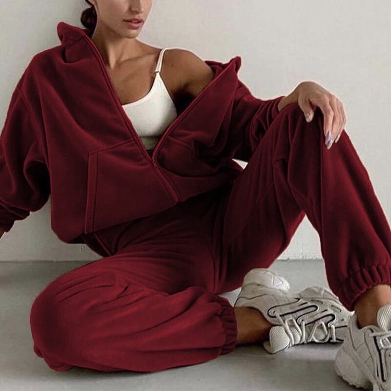 Zendy fleece suit for women | Cozy women's fleece loungewear set-Metro Lane Plaza