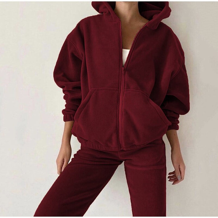 Zendy fleece suit for women | Cozy women's fleece loungewear set-Metro Lane Plaza