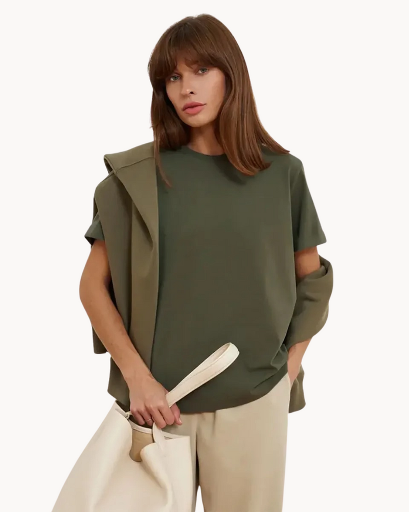 Ziah | Women's Basic Short Sleeve T-Shirt-Metro Lane Plaza