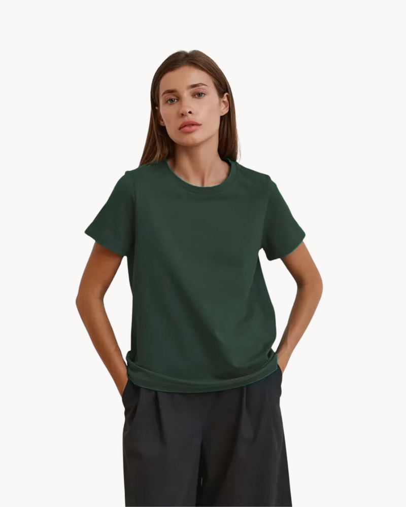 Ziah | Women's Basic Short Sleeve T-Shirt-Metro Lane Plaza