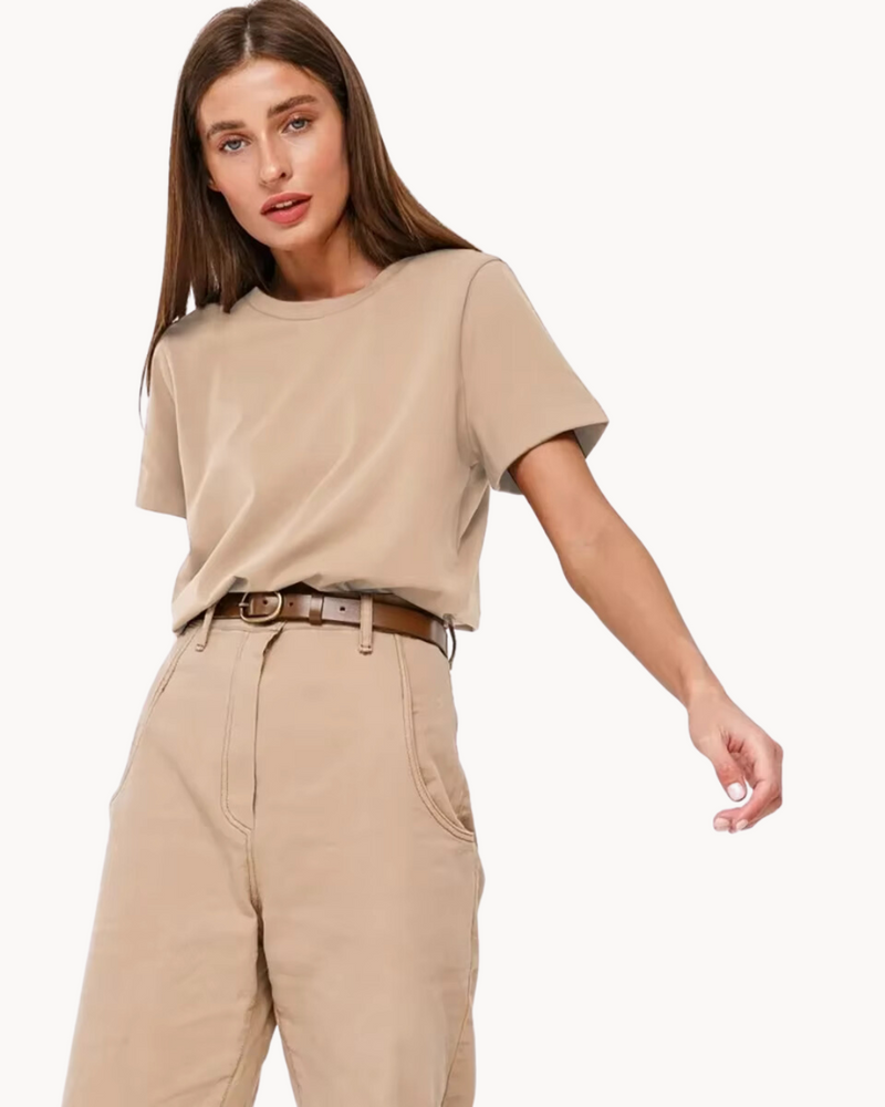 Ziah | Women's Basic Short Sleeve T-Shirt-Metro Lane Plaza