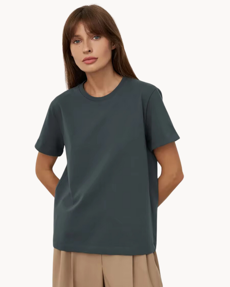 Ziah | Women's Basic Short Sleeve T-Shirt-Metro Lane Plaza