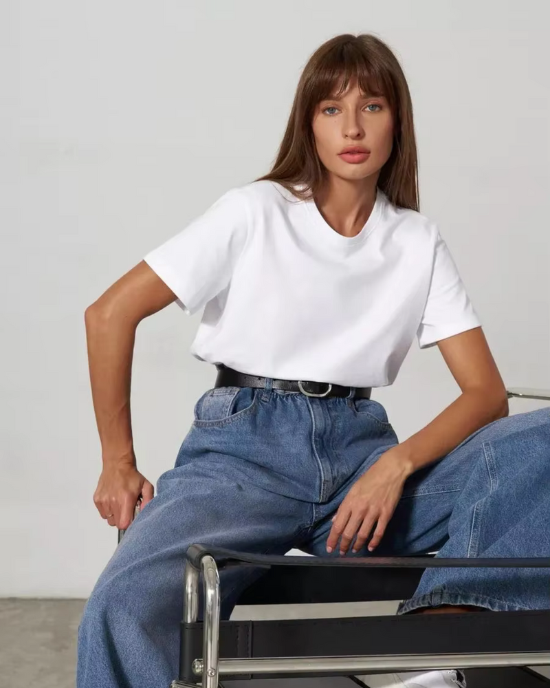 Ziah | Women's Basic Short Sleeve T-Shirt-Metro Lane Plaza