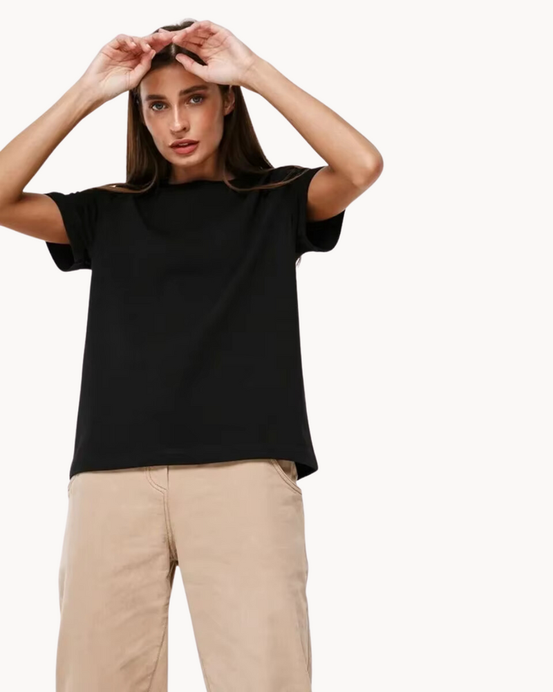 Ziah | Women's Basic Short Sleeve T-Shirt-Metro Lane Plaza