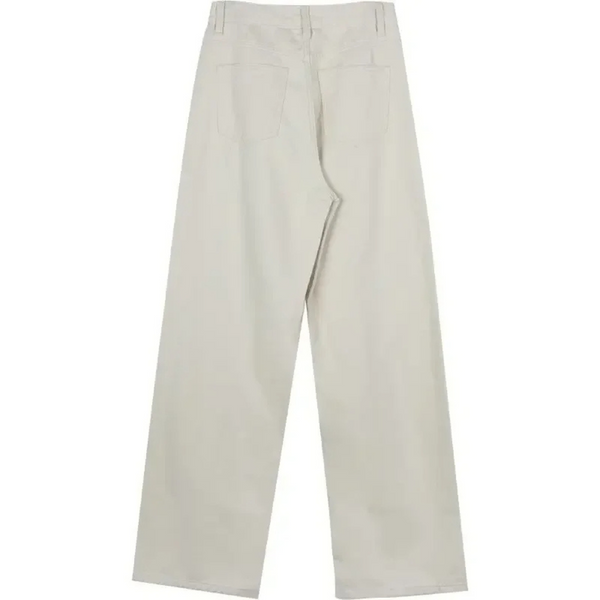 Zinnia | Women's Casual Beige Flared Pants with Loose Fit-Metro Lane Plaza