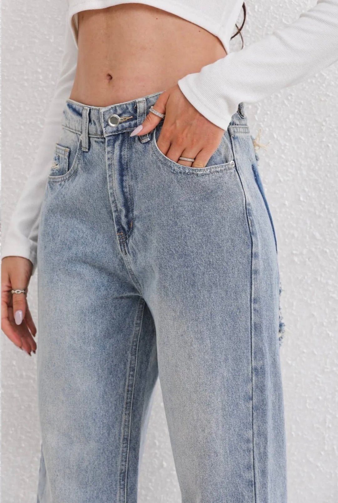 Livia | Women's Vintage Ripped Jeans-Metro Lane Plaza