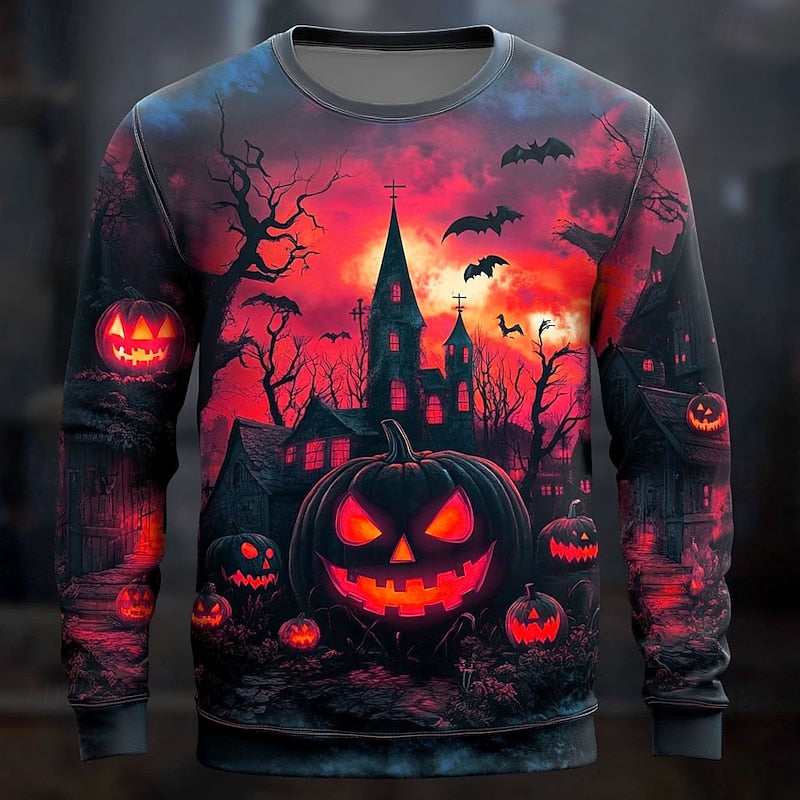 Sweat-shirt à col rond avec motif graphique d’Halloween