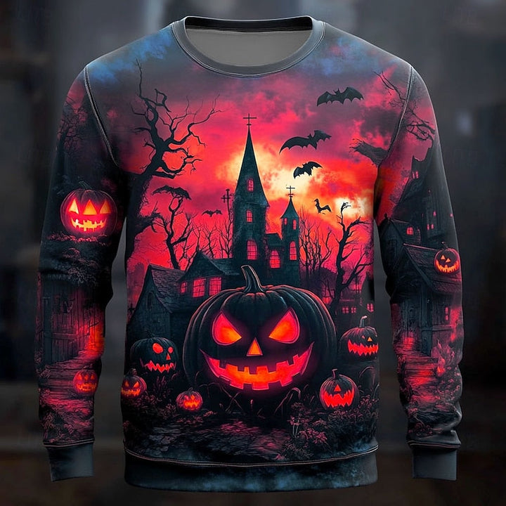 Sweat-shirt à col rond avec motif graphique d’Halloween