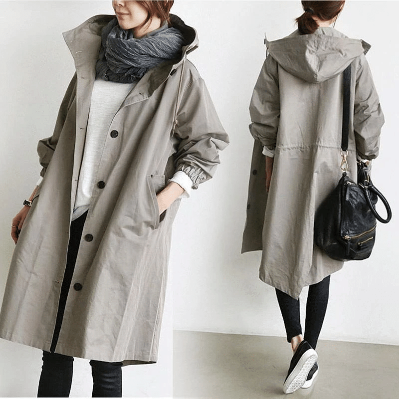 Emily | Women's Lightweight Waterproof Hooded Windbreaker-Metro Lane Plaza