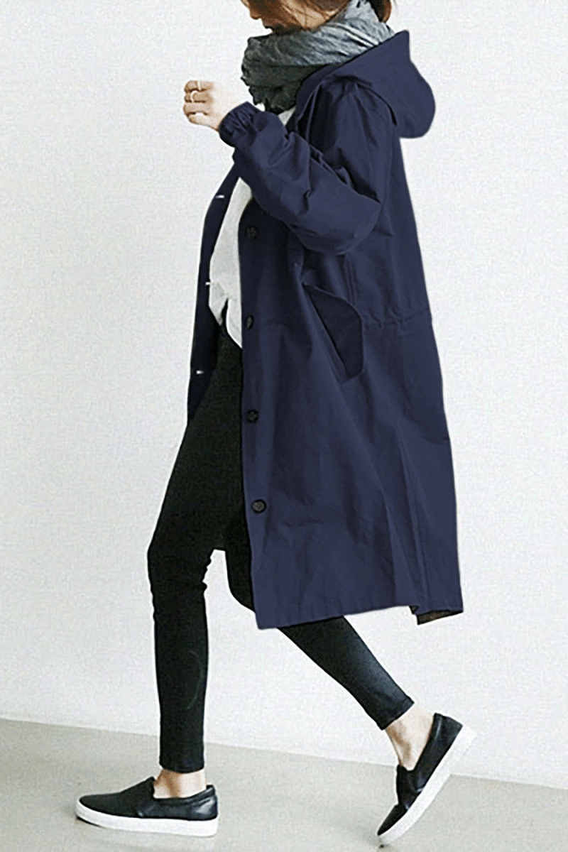 Emily | Women's Lightweight Waterproof Hooded Windbreaker-Metro Lane Plaza