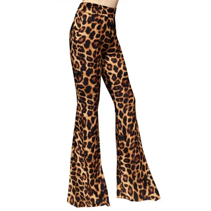 Zoey | Women's Reversible Waist Printed Flared Pants-Metro Lane Plaza