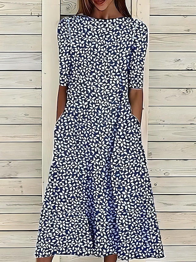 Luna | A-Line Midi Dress for Women - Stylish and Versatile Fashion-Metro Lane Plaza